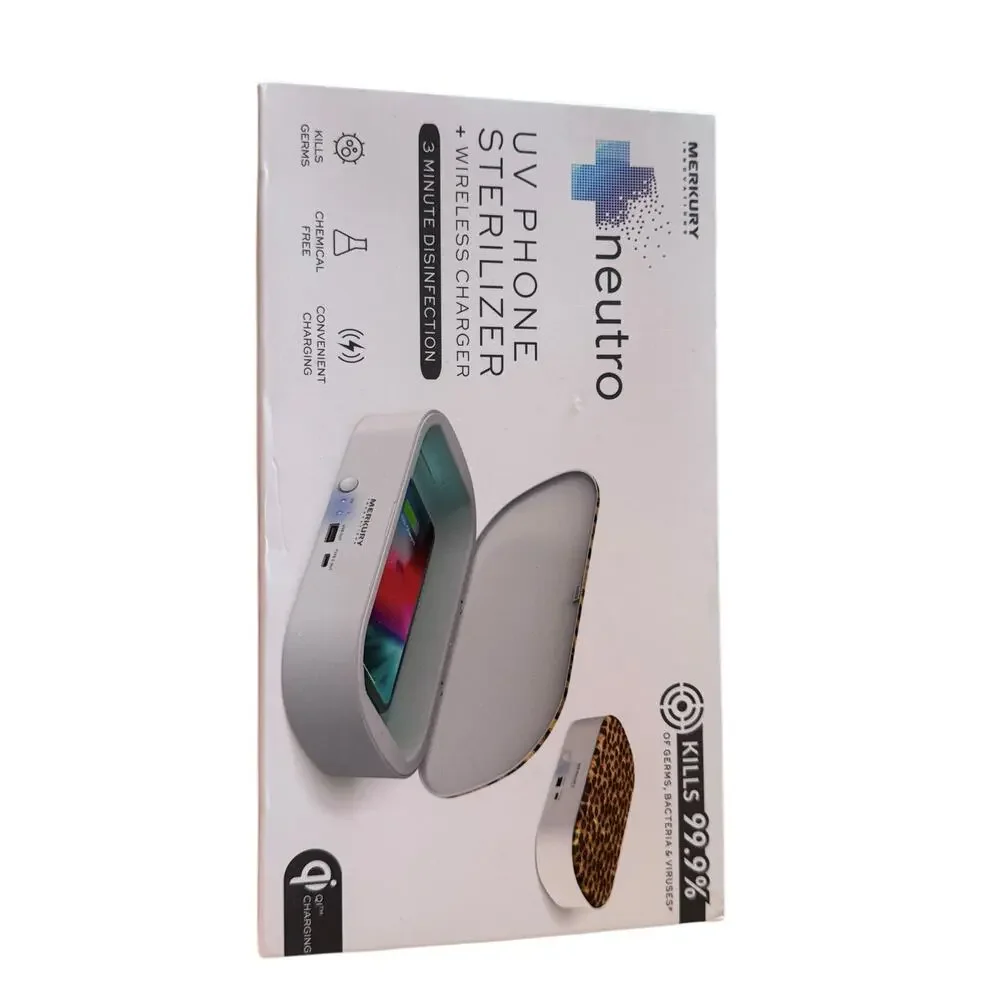 Merkury Neuto UV Phone Sterilizer‎ + Wireless Charger - Open Box, Qi Charging